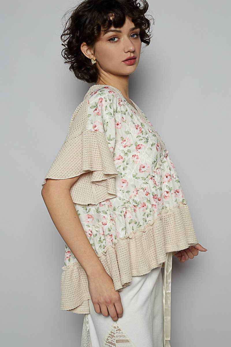 Sadie V-neck Ruffle Top - Milly's Boutique