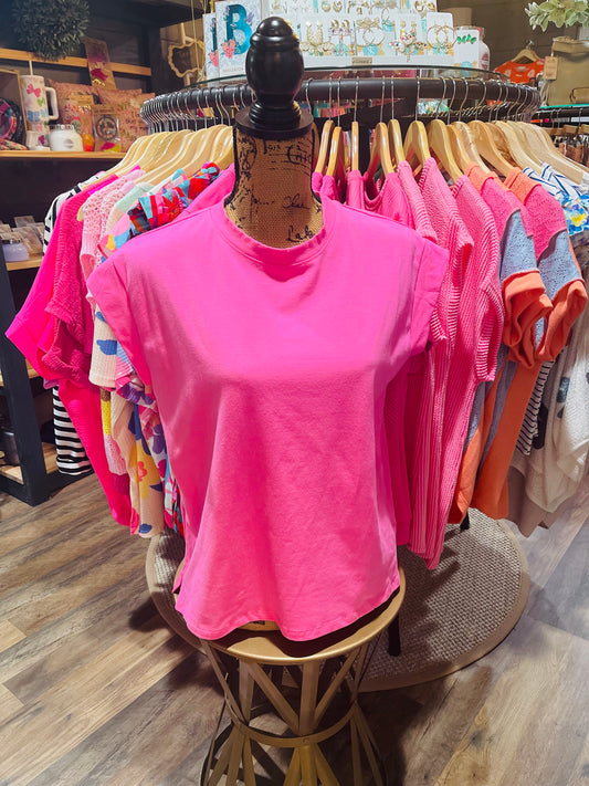 Tammy Solid Short Sleeve Top - Milly's Boutique