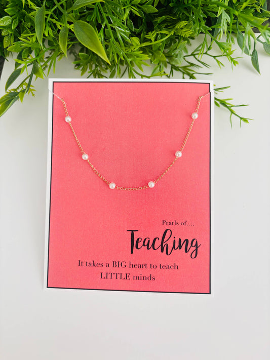 Teacher Necklace on a Card - Milly's Boutique