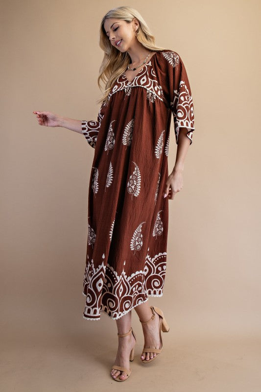 Tessa Printed Midi Dress - Milly's Boutique