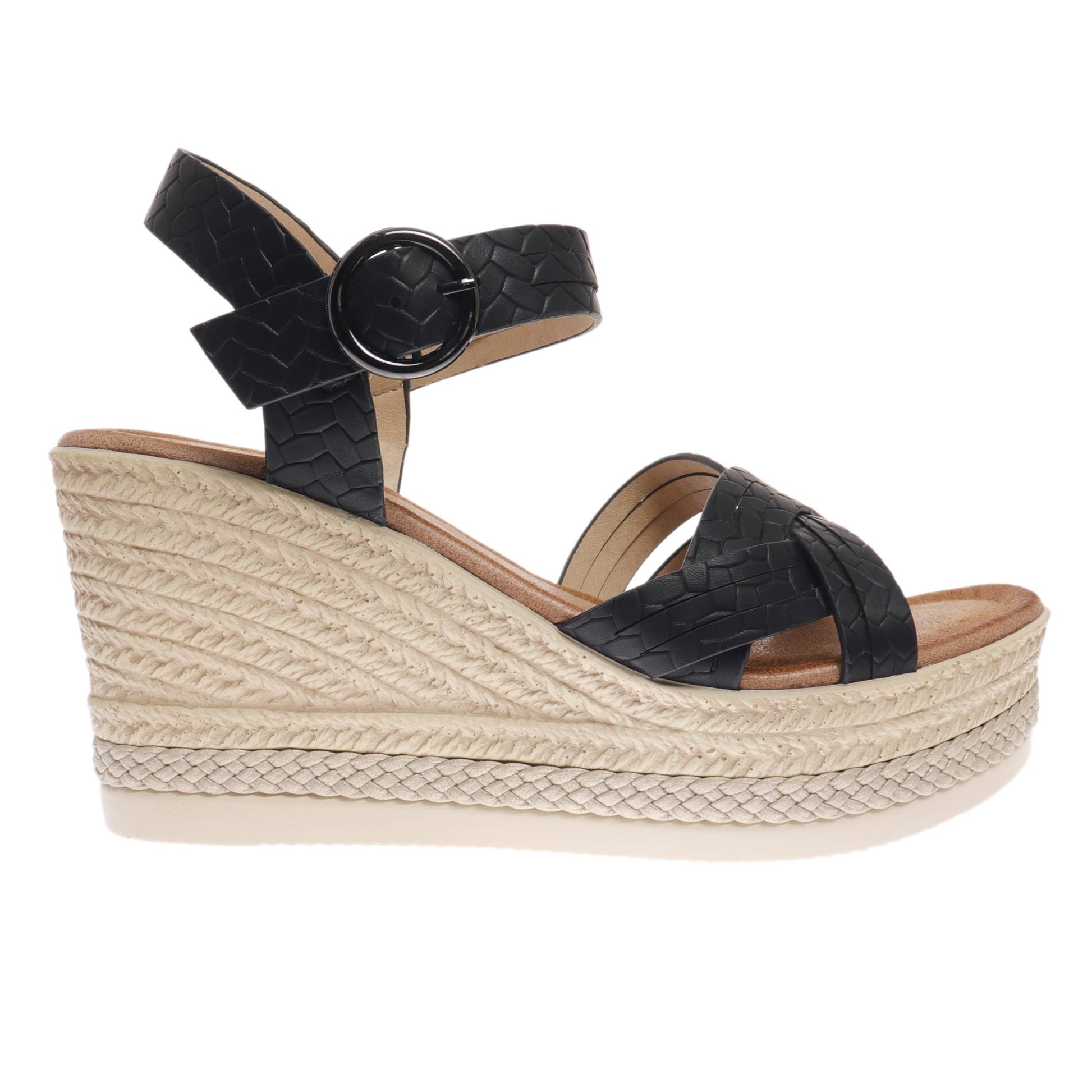 The Espadrille Wedge - Black - Milly's Boutique