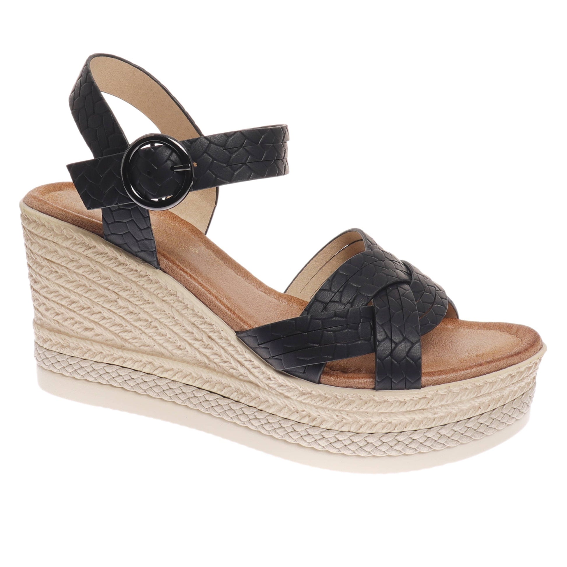 The Espadrille Wedge - Black - Milly's Boutique