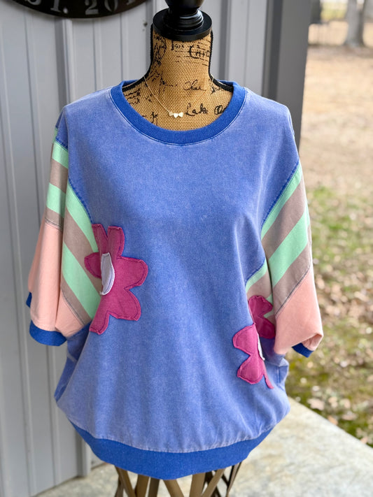 The Flower Patch Plus Pullover - Milly's Boutique