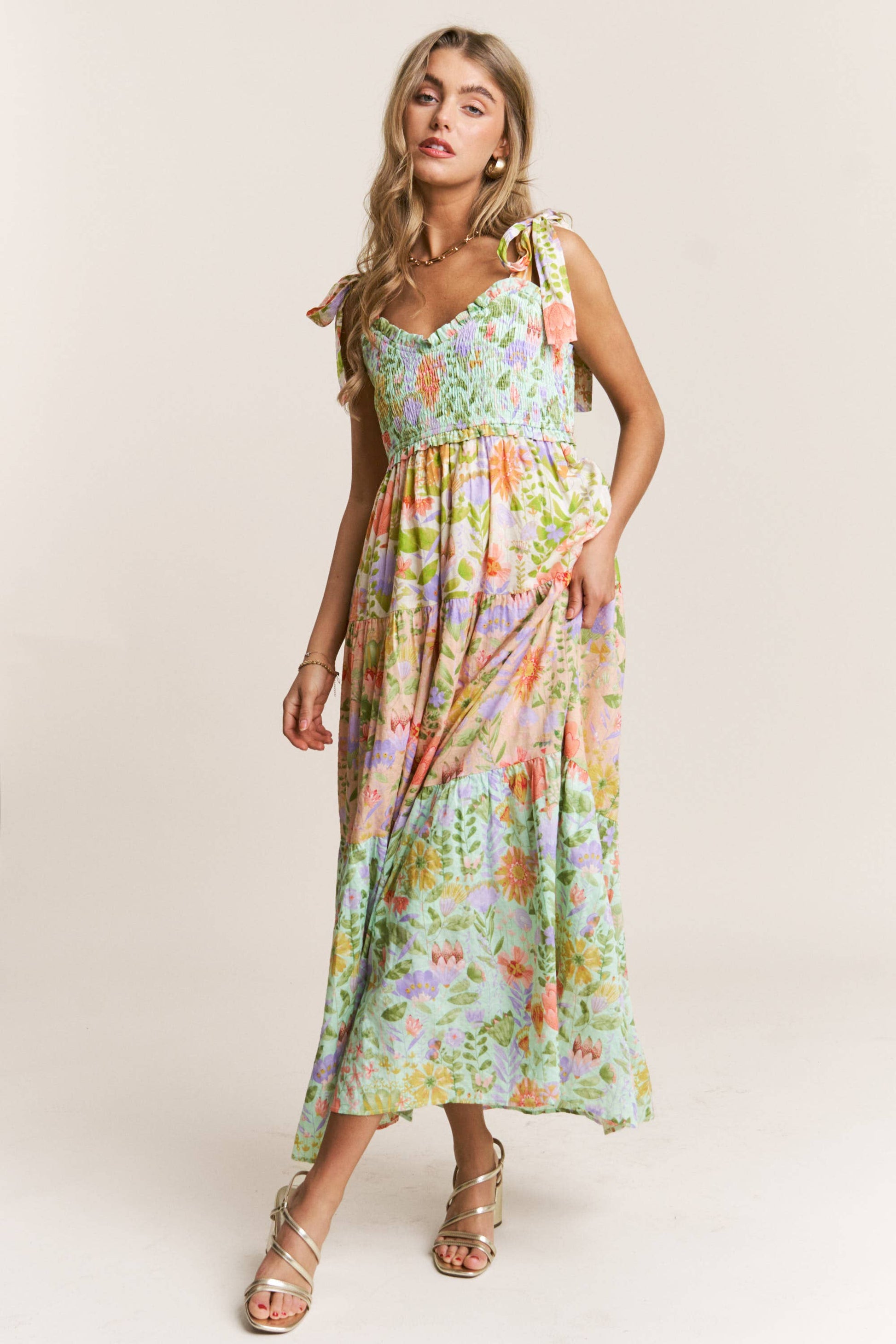 The Garden Dream Tiered Maxi - Milly's Boutique