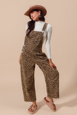 The Leopard Slouchy Overalls - Milly's Boutique