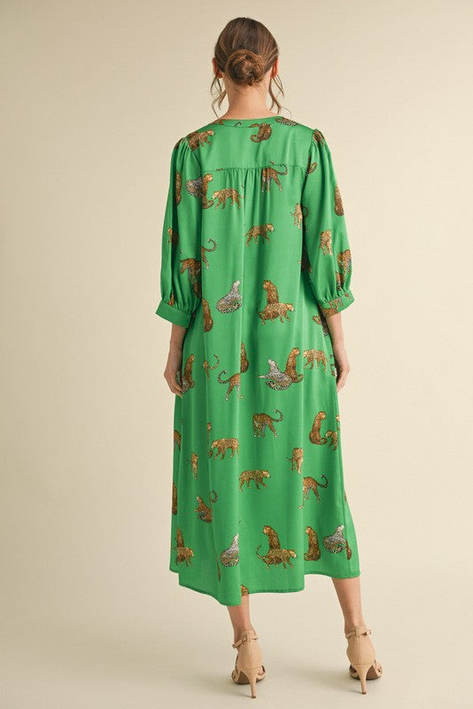The Wild Satin Midi Dress - Milly's Boutique