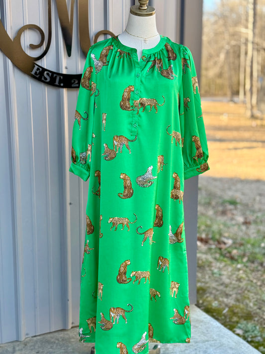 The Wild Satin Midi Dress - Milly's Boutique
