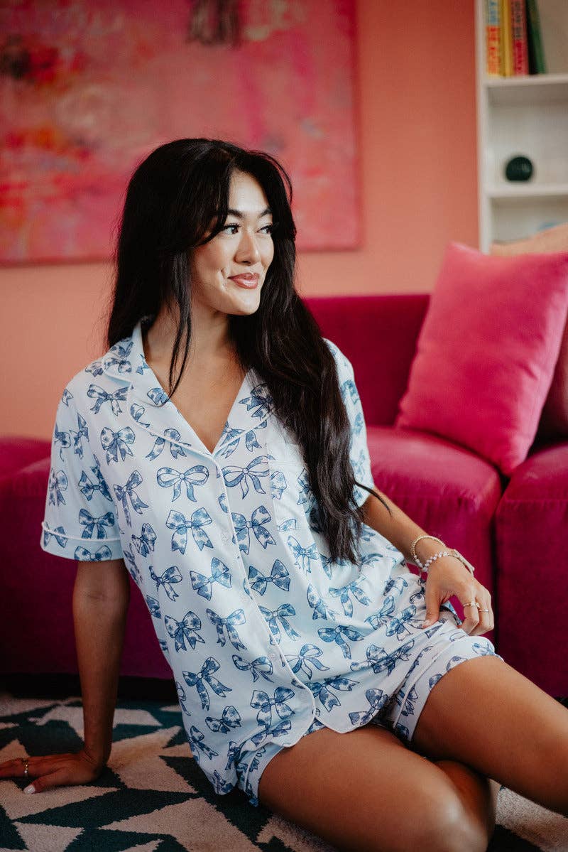 Toile Print Coquette Bows Pajamas - Milly's Boutique