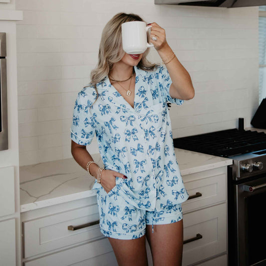 Toile Print Coquette Bows Pajamas - Milly's Boutique