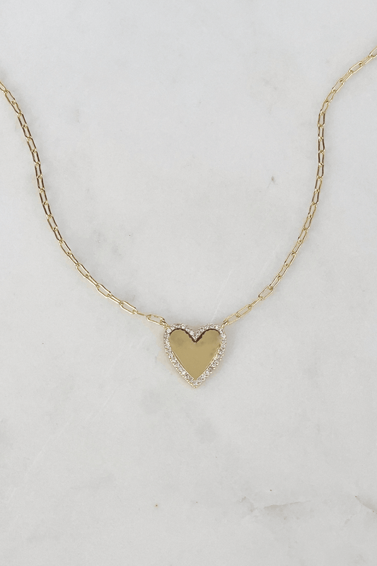 Heart with CZs Necklace - Milly's Boutique