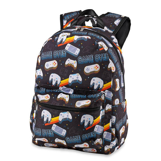 Retro Gamer Canvas 2-Zipper Backpack - Milly's Boutique