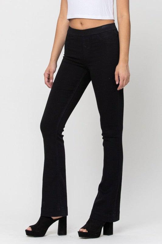 Pull on Black Flared Jegging- 33" Inseam - Milly's Boutique