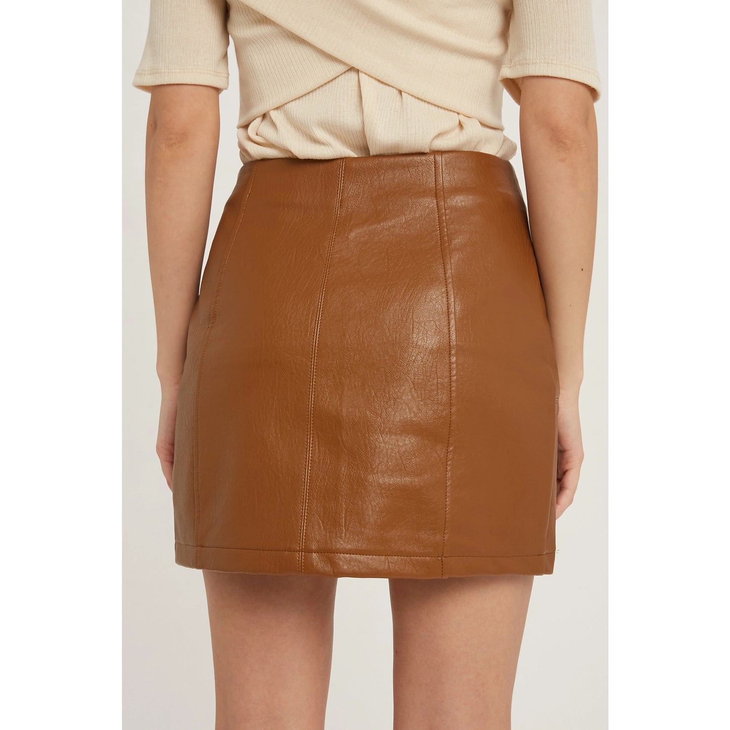 The Faux Leather Mini Skirt - Milly's Boutique