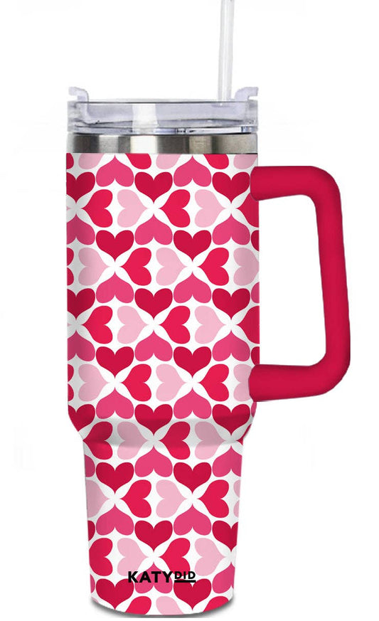 Multicolored Hearts Tumbler Cup - Milly's Boutique