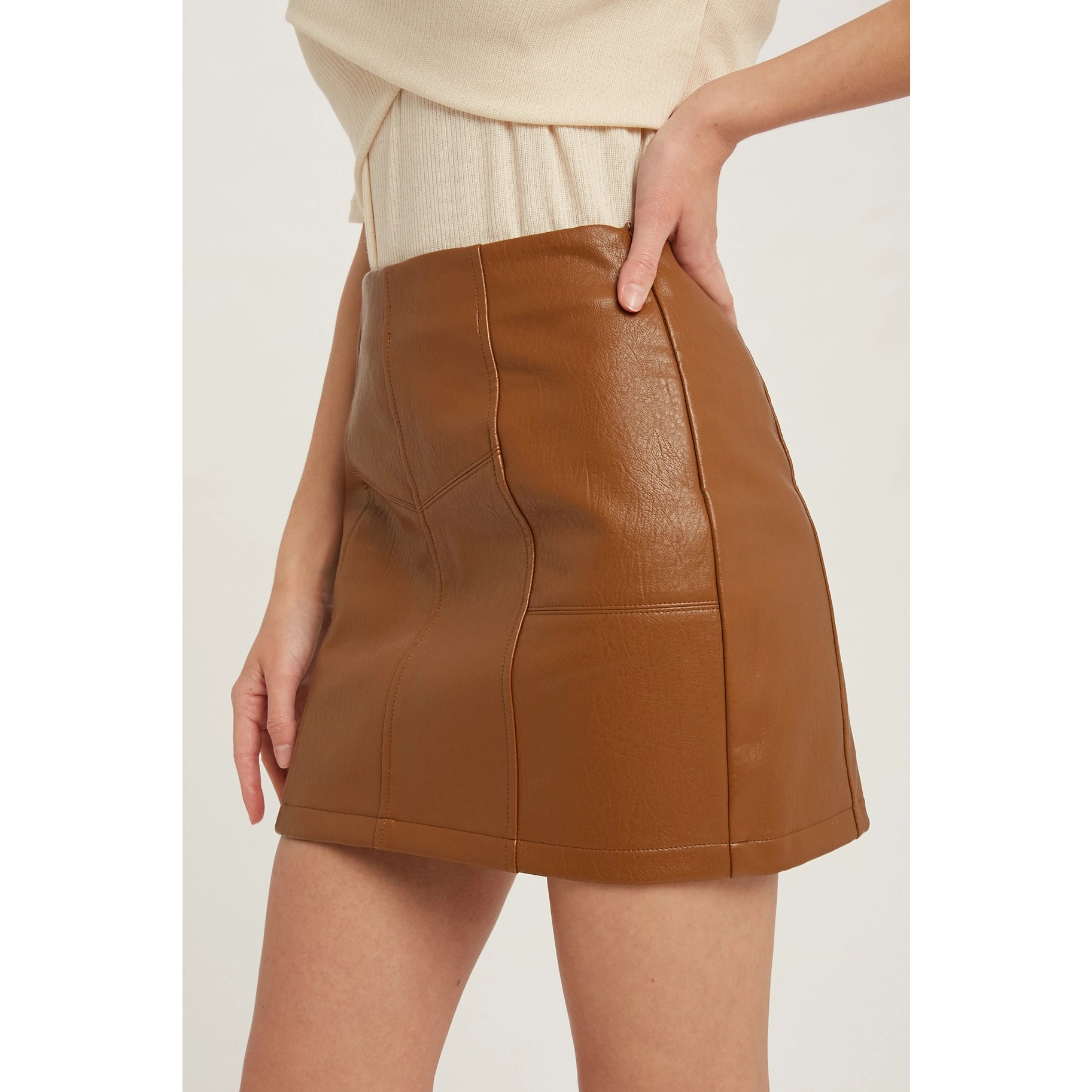 The Faux Leather Mini Skirt - Milly's Boutique