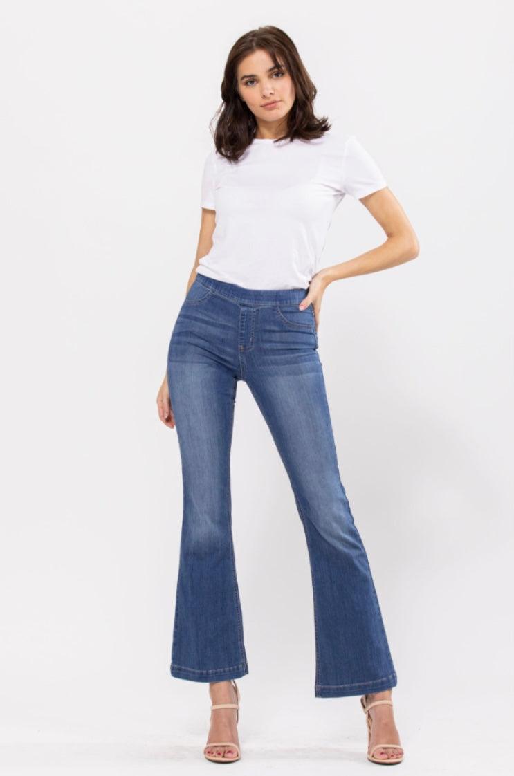 Pull On Medium Wash Flares - 30" - Milly's Boutique