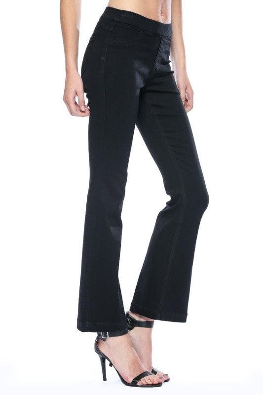 Cello Pull On Flares Black (30" inseam) - Milly's Boutique