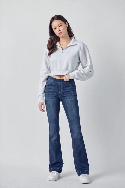 Pull On Flare Jeans with Stitching - 33” - Milly's Boutique