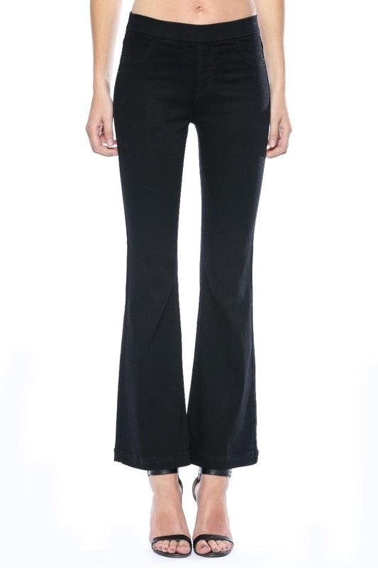 Cello Pull On Flares Black (30" inseam) - Milly's Boutique