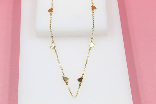 18K Gold Filled Dainty Rolo Heart Chain Necklace - Milly's Boutique