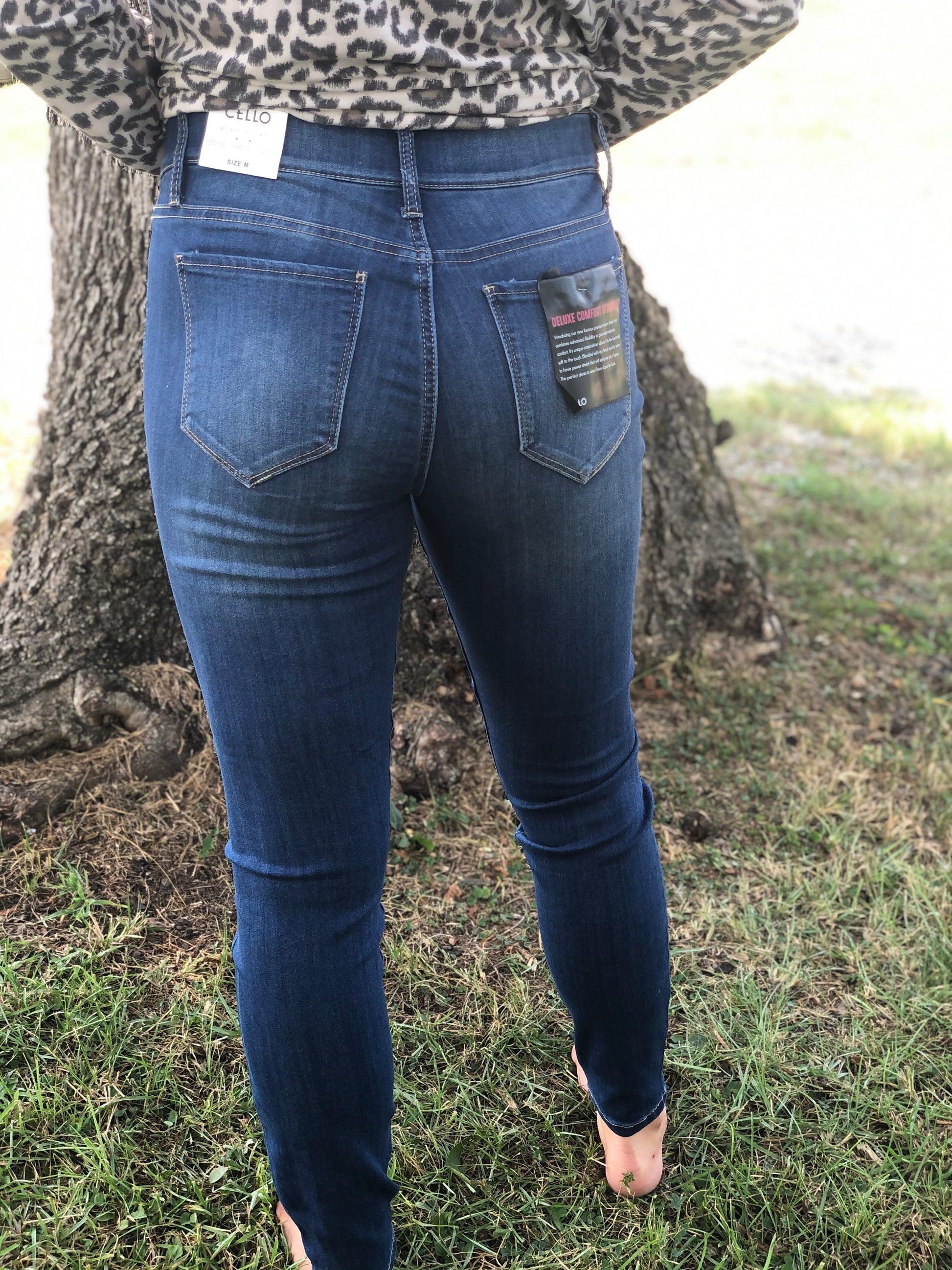 Cello Pull On Skinny Jeans - Med Dark - Milly's Boutique