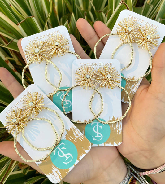 Opal Sunburst Hoops - Milly's Boutique